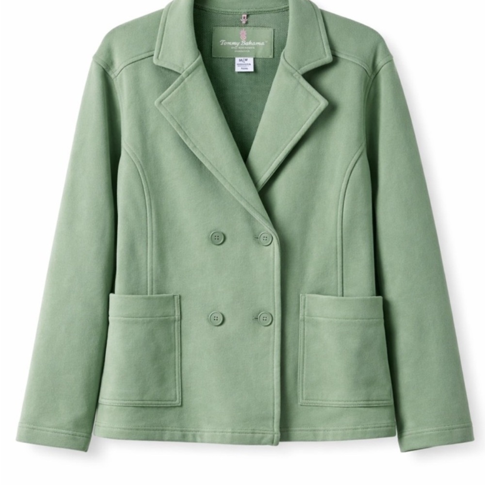 Tommy Bahama Marina Del Mar Peacoat Tropical Fern Cotton Jacket NWT Sz Med and S - Picture 2 of 15